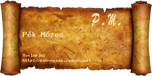 Pék Mózes névjegykártya